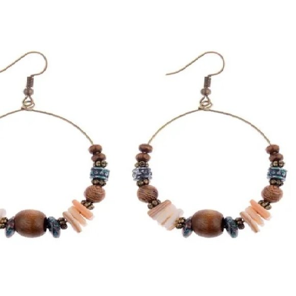 One Blessed Nana Jewelry - 🟩NWT *BOUTIQUE*  BOHO BEADED HOOP EARRINGS